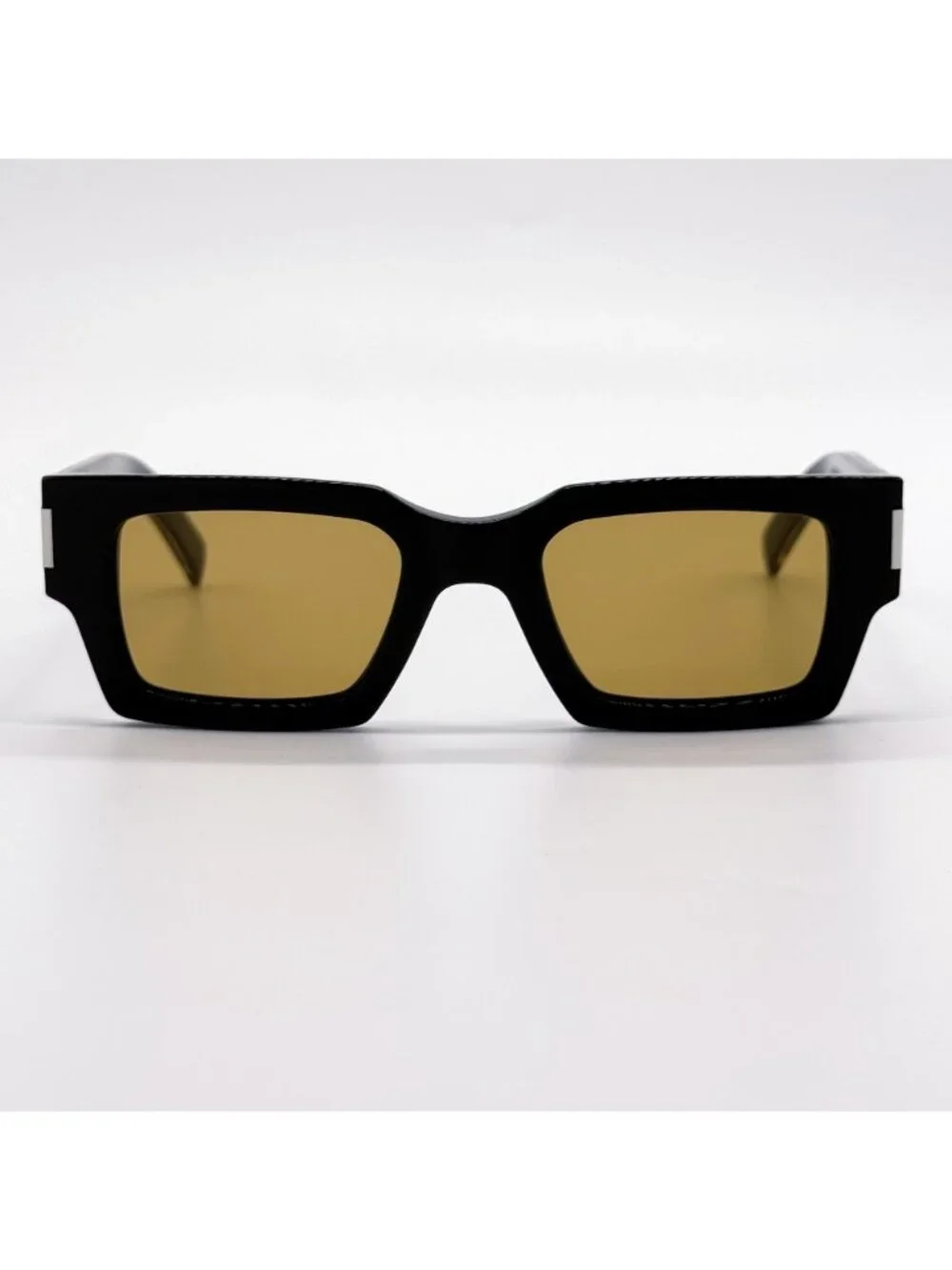 New Saint Laurent Brown Yellow Square Unisex Sunglasses SL572 007
